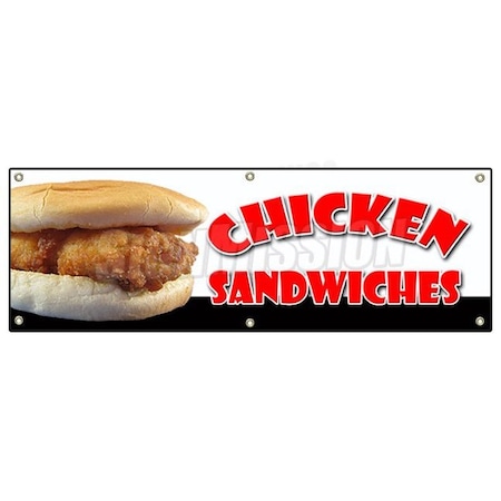 Signmission CHICKEN SANDWICH BANNER SIGN fried restaurant signs grilled char broiled B-72 Chicken Sandwich